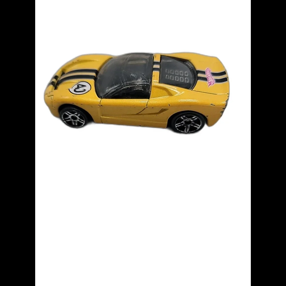 Hot Wheels 40 Somethin' Toy Car Diecast 2001 Yellow Black Stripes Tinted 1:64